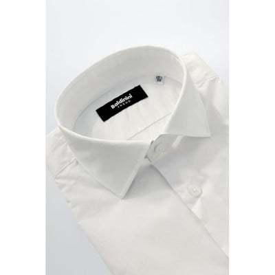 Baldinini Trend White Cotton Men Shirt