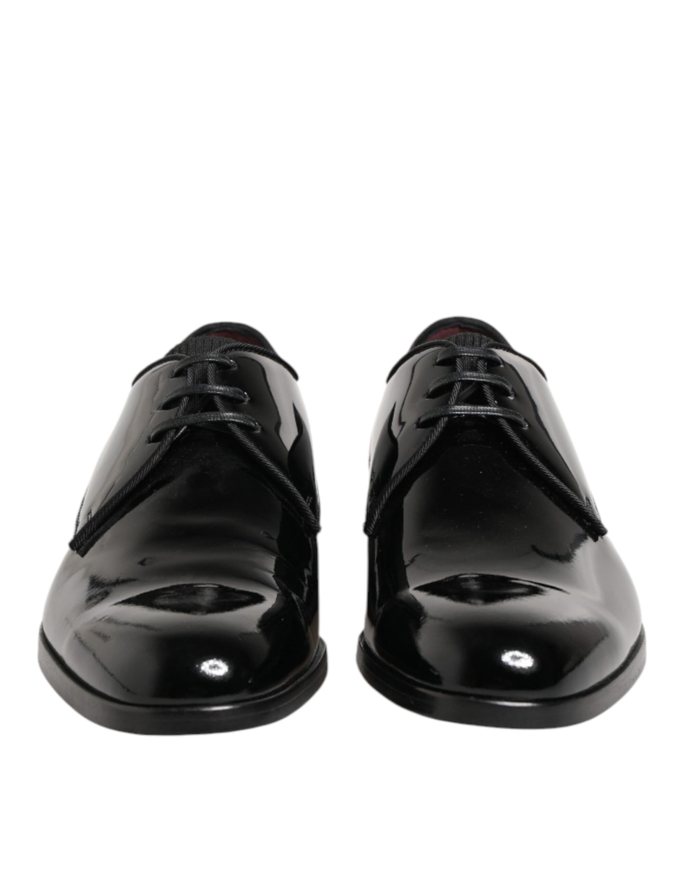 Dolce & Gabbana Black Calfskin Leather Derby Dress Shoes