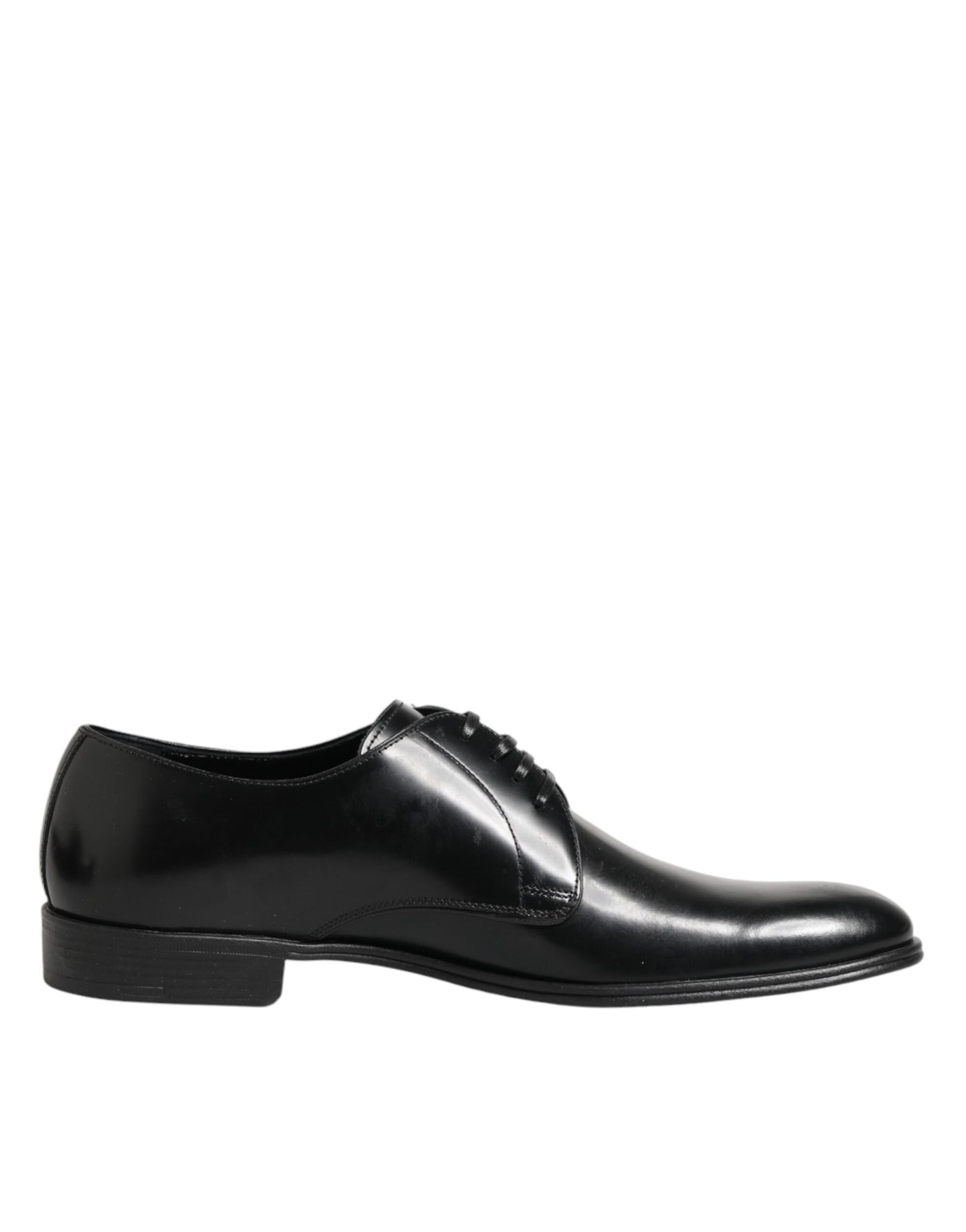 Dolce & Gabbana Black Calfskin Leather Derby Dress Shoes