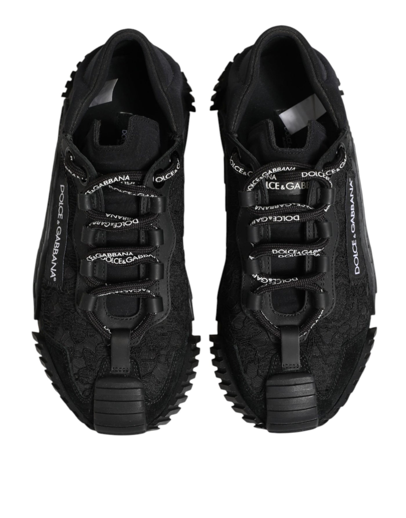 Dolce & Gabbana Black Logo Lace Low Top NS1 Sneakers Shoes