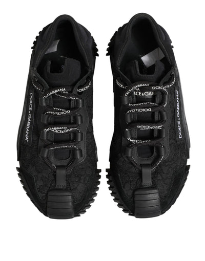 Dolce & Gabbana Black Logo Lace Low Top NS1 Sneakers Shoes