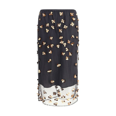 Forte_Forte Black Polyamide Long Skirt