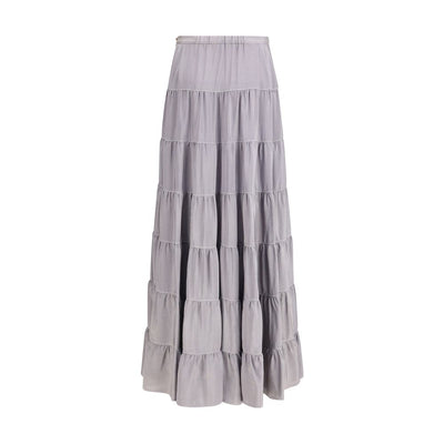 Forte_Forte Gray Silk Long Skirt