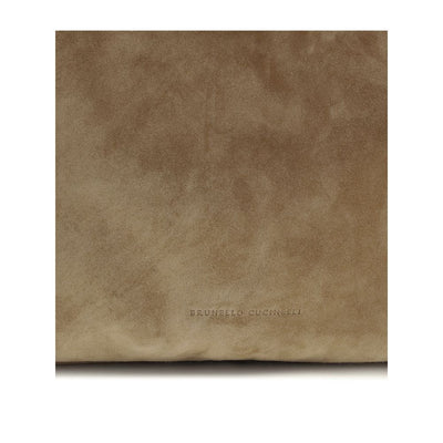 Brunello Cucinelli Beige Calf Leather Bos Taurus Handbag