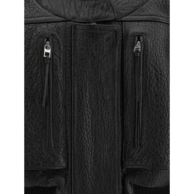 Jacquemus Black Lamb Leather Sweatshirt