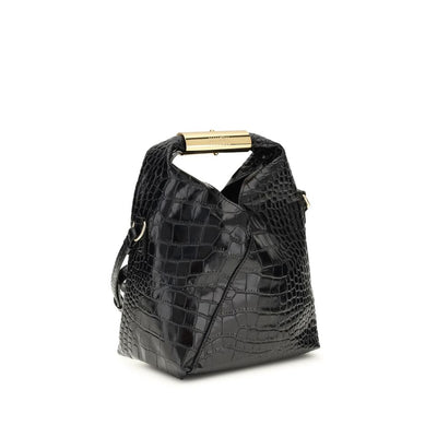 MM6 Black Calf Leather Bos Taurus Handbag