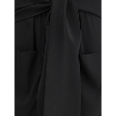 Ella Black Silk Casual Dress