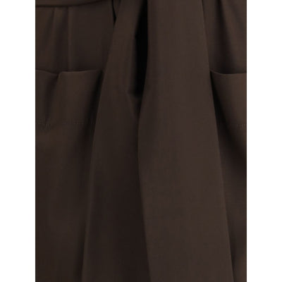 Ella Brown Silk Casual Dress