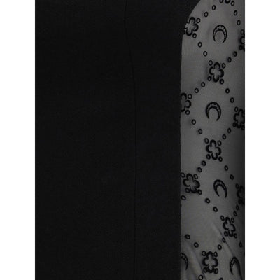 Marine Serre Black Fleece Wool Casual Dress