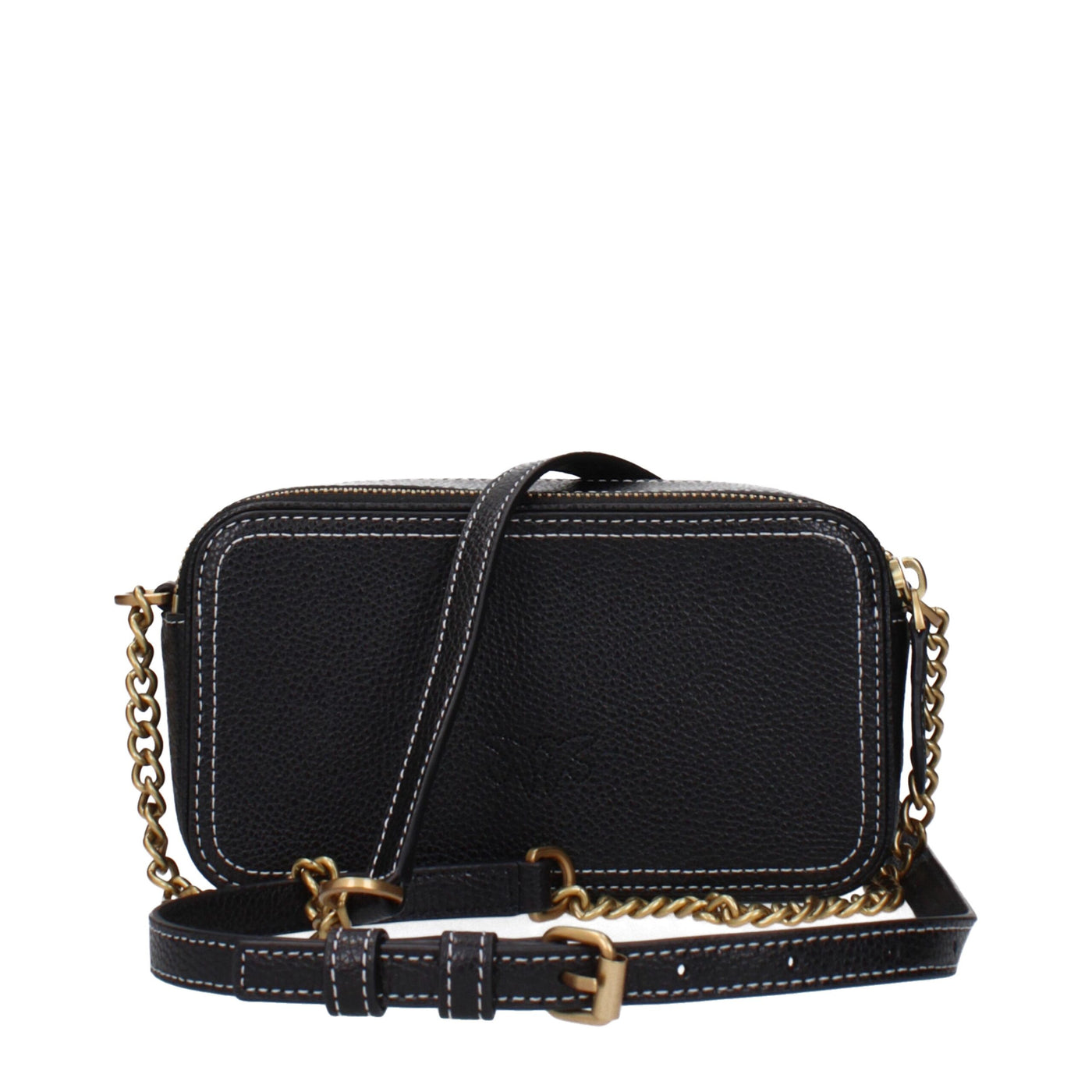 PINKO Black Leather Crossbody Bag