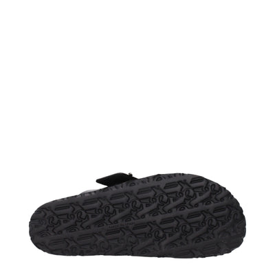 Palm Angels Black Leather Slippers
