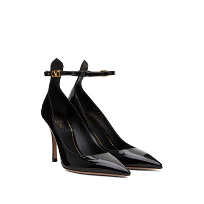 Valentino Garavani Black Leather High Heel Pumps
