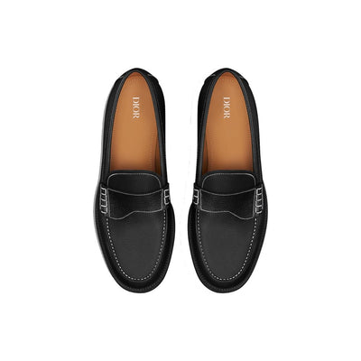 Dior Black Calfskin Slip-On Loafers