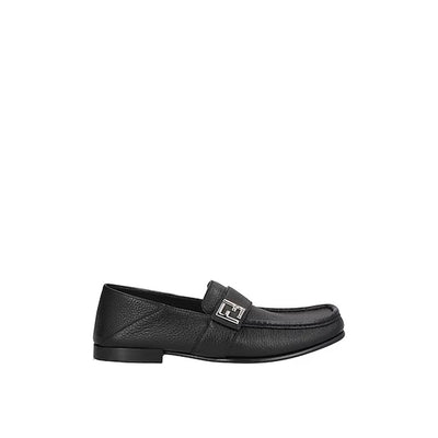 Fendi Black Calfskin Slip-On Loafers