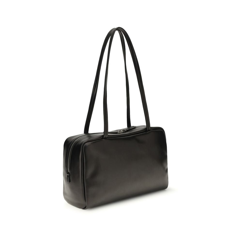 The Row Black Calf Leather Bos Taurus Shoulder Bag