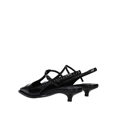 Miu Miu Black Calfskin Mid Heel Pumps