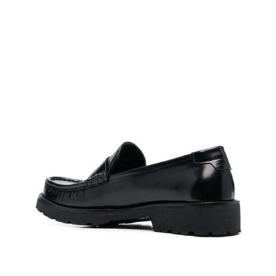 Saint Laurent Black Calfskin Slip-On Loafers