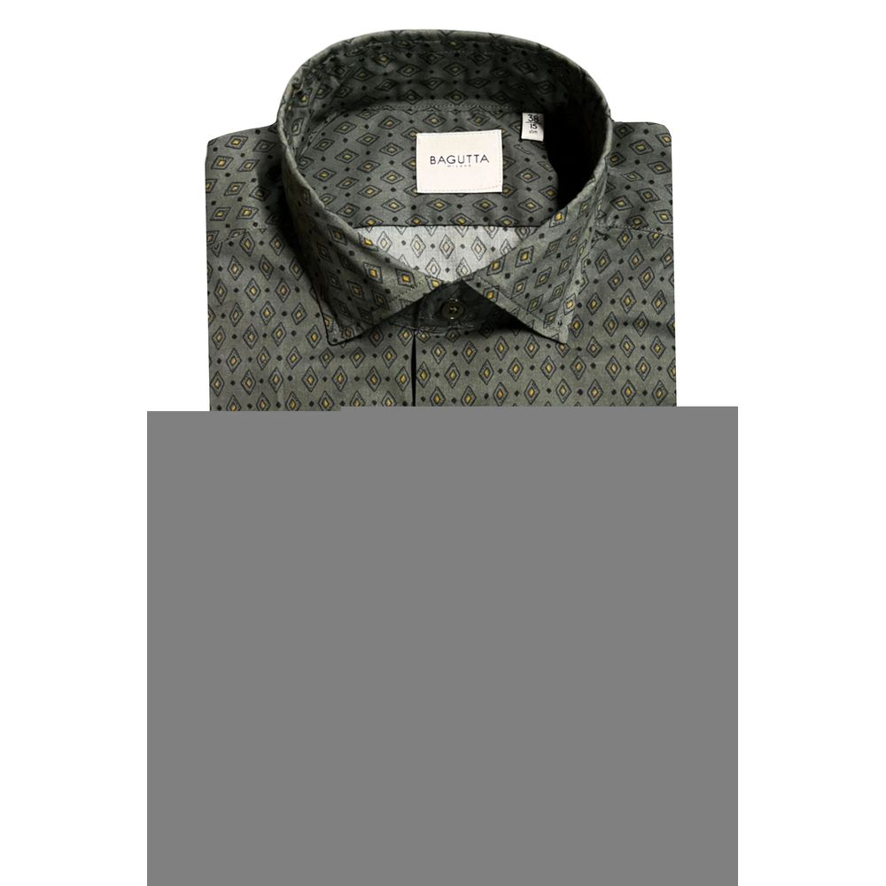 Bagutta Green Cotton Men Shirt