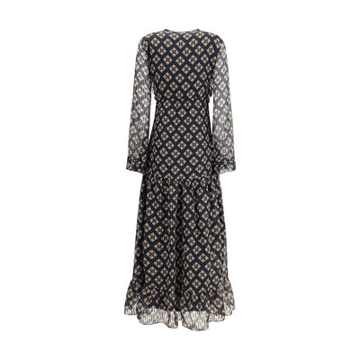 Kristina Ti Black Silk Long Dress