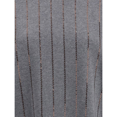 Brunello Cucinelli Gray Cotton Sweatshirt