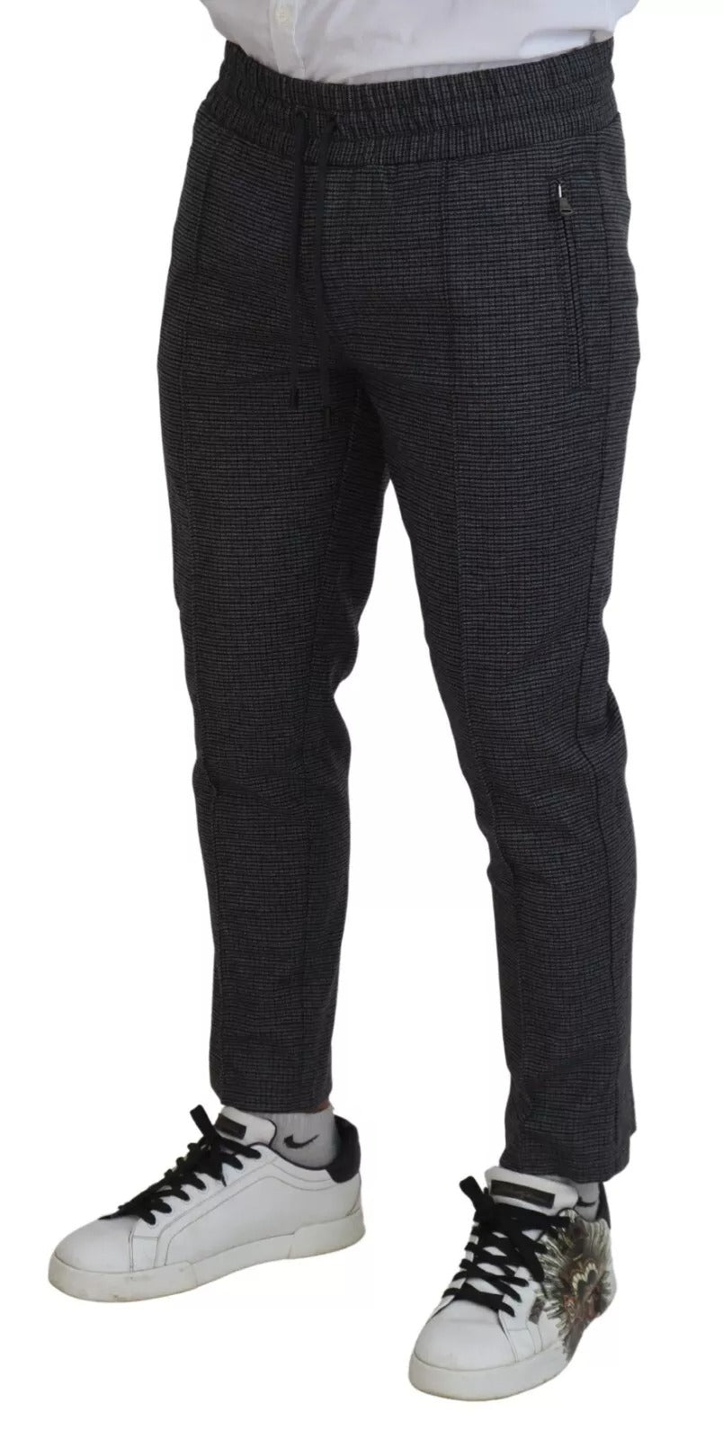 Dolce & Gabbana Gray Striped Wool Skinny Trouser Pants