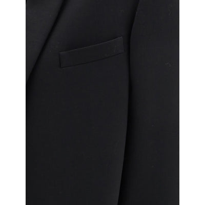 The Row Black Fleece Wool Coat
