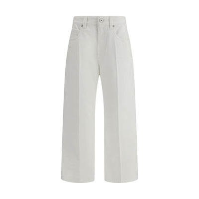 Brunello Cucinelli White Cotton Cropped Jeans