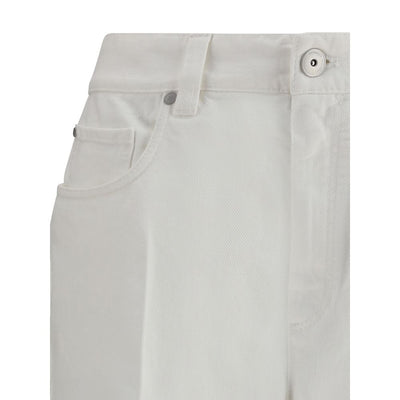 Brunello Cucinelli White Cotton Cropped Jeans