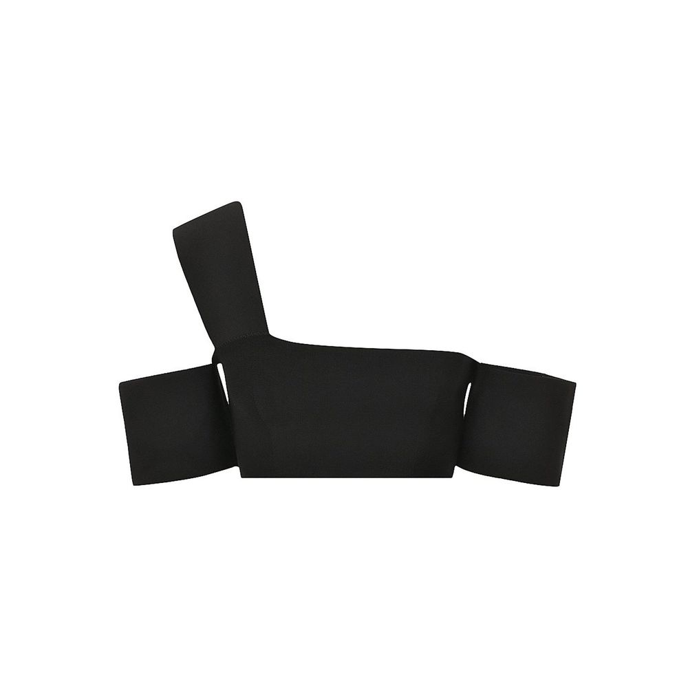 Alexander McQueen Black Elastane Tank Tops