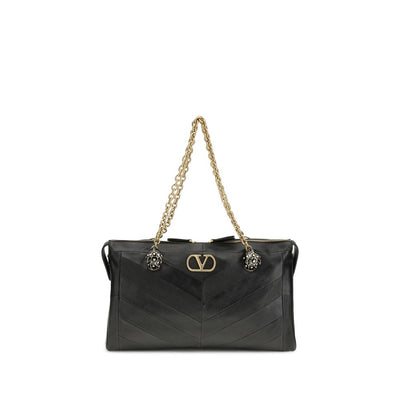 Valentino Garavani Black Lamb Leather Shoulder Bag