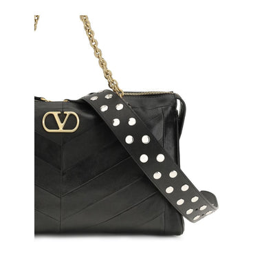 Valentino Garavani Black Lamb Leather Shoulder Bag