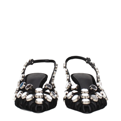 The Attico Black Leather Stiletto Heel Sandals