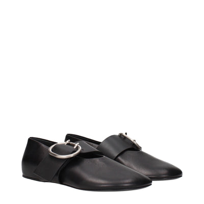 Jil Sander Black Leather Ballet Flats