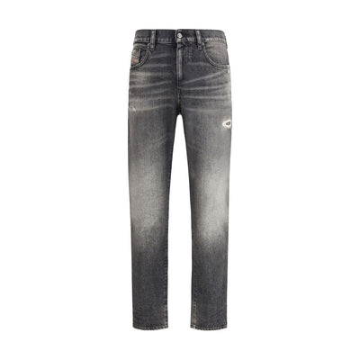 Diesel Gray Cotton Relaxed Fit Jeans