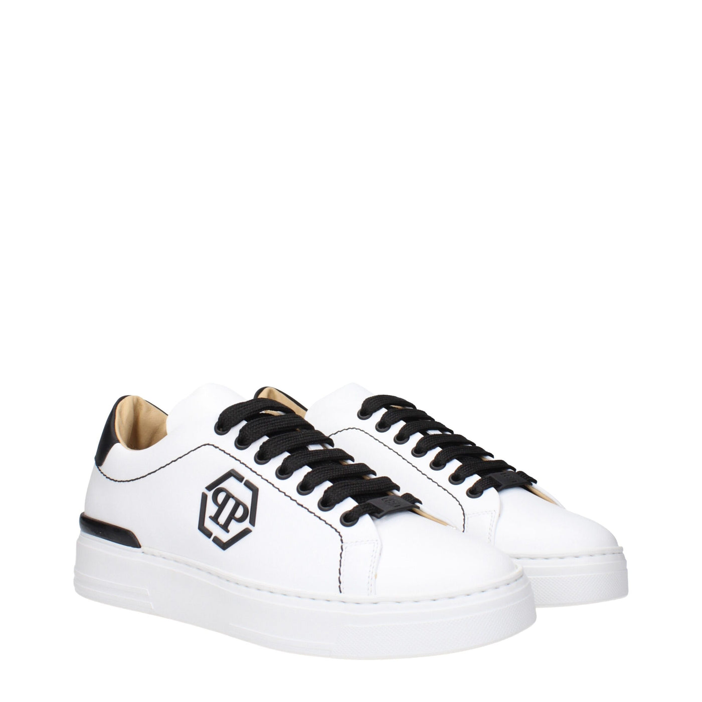 Philipp Plein White Leather Low Top Sneakers