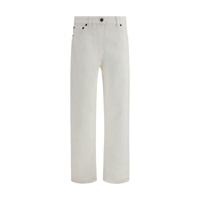 The Row White Cotton Straight-Leg Jeans