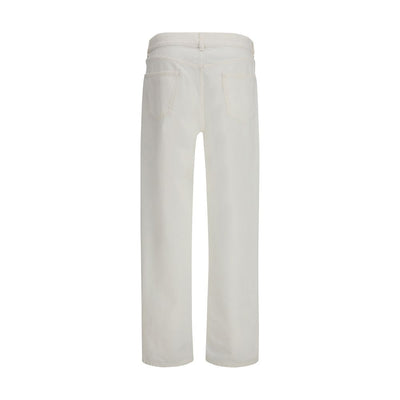 The Row White Cotton Straight-Leg Jeans