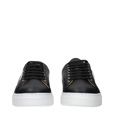 Philipp Plein Black Leather Low Top Sneakers
