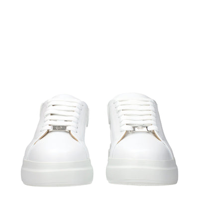 Philipp Plein White Leather Low Top Sneakers