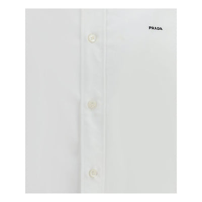 Prada White Fleece Wool Dress Shirt