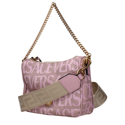 Versace Pink Fabric Handbag