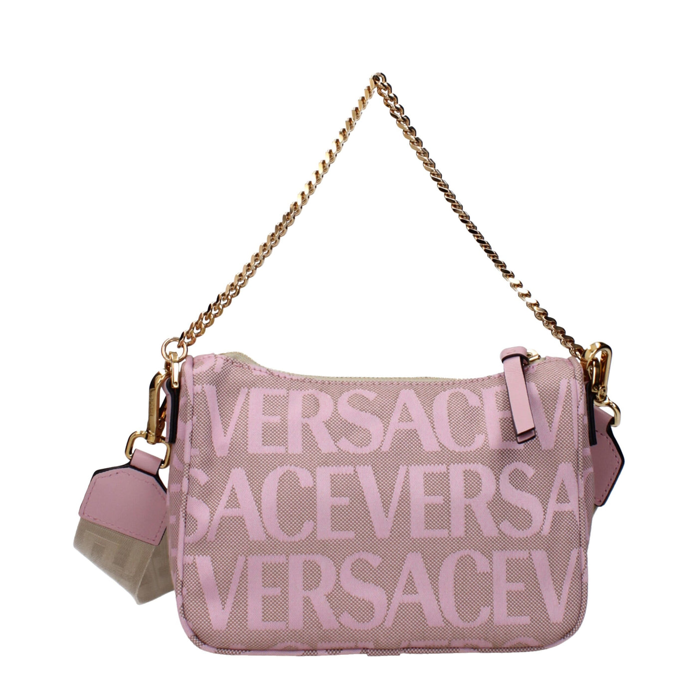 Versace Pink Fabric Handbag