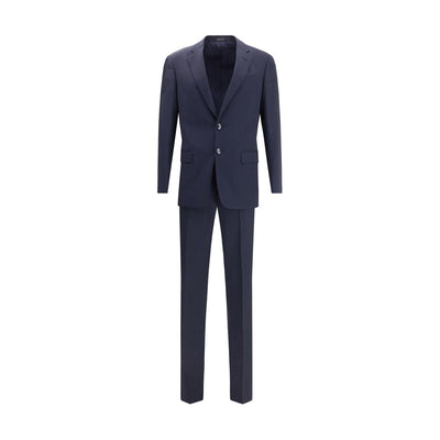 Giorgio Armani Blue Fleece Wool Two-Piece Suit