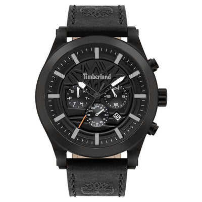 Timberland Black Leather Dress Watch