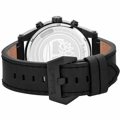 Timberland Black Leather Dress Watch