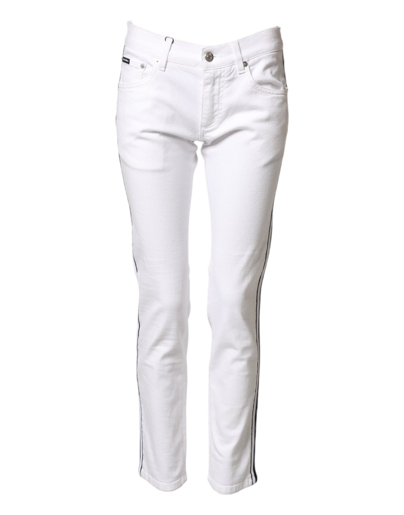Dolce & Gabbana White Cotton Stretch Skinny Men Denim Jeans