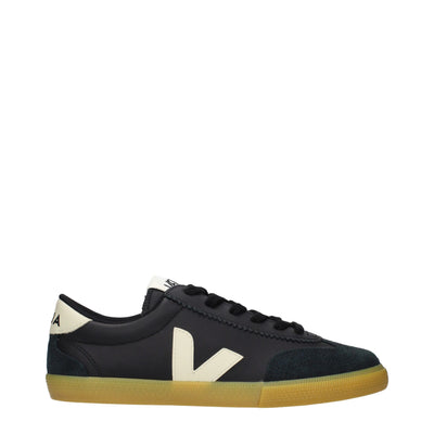 Veja Black Leather Low Top Sneakers