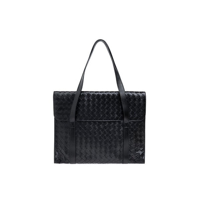 Bottega Veneta Black Leather Briefcase