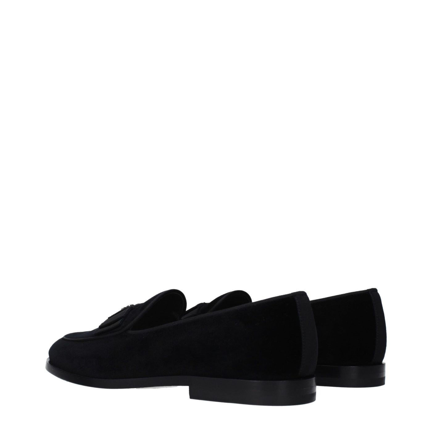Dolce & Gabbana Black Velvet Slip-On Loafers