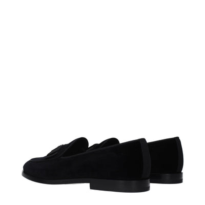 Dolce & Gabbana Black Velvet Slip-On Loafers